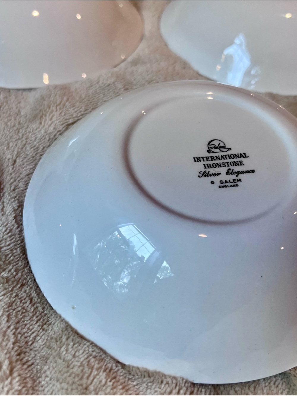 Vintage International Silver Silver Elegance Ironstone Bowls Set of 8 England - Picture 9 of 16
